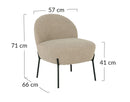 Renato - Fauteuil - Tissu Bouclette - Beige
