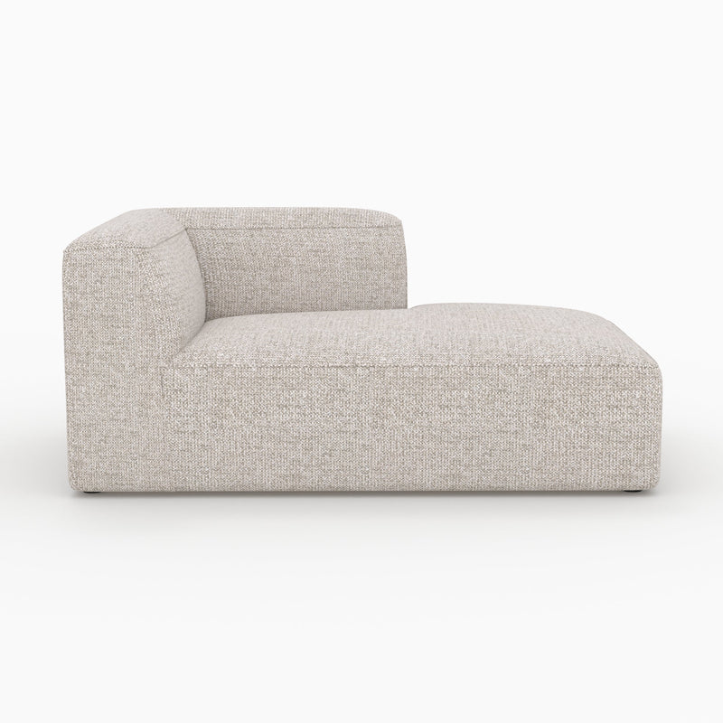 Canapé d'angle droit modulable Hestia en tissu beige 4 places