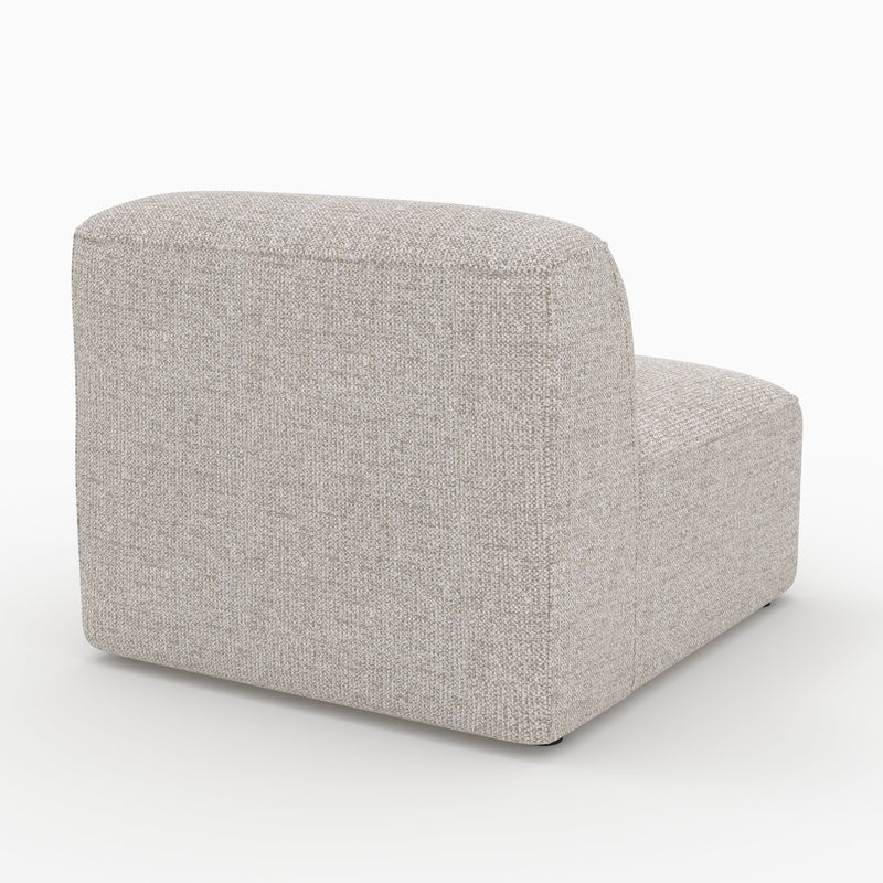 Canapé modulable Hestia en tissu beige 3 places avec pouf