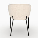 Chaise Andy en tissu blanc chiné