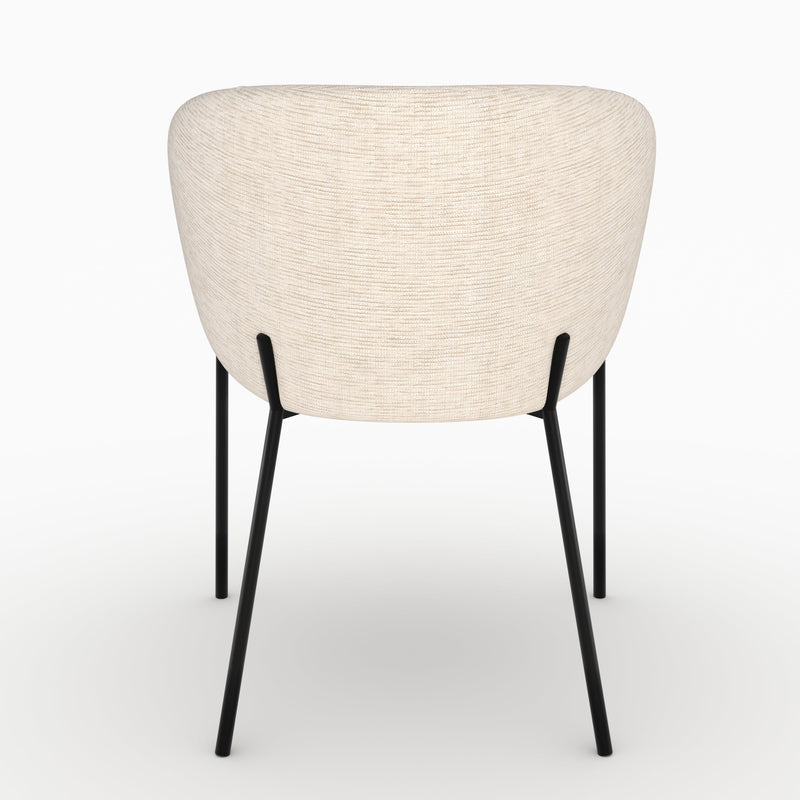 Chaise Andy en tissu blanc chiné
