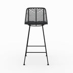 Tamara - Lot De 2 Chaises Pour Îlot Central En Rotin Noir