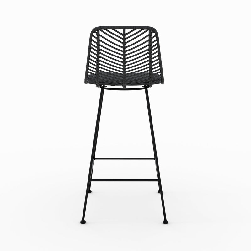 Lot de 2 chaises pour îlot central 66 cm Tamara en rotin noir