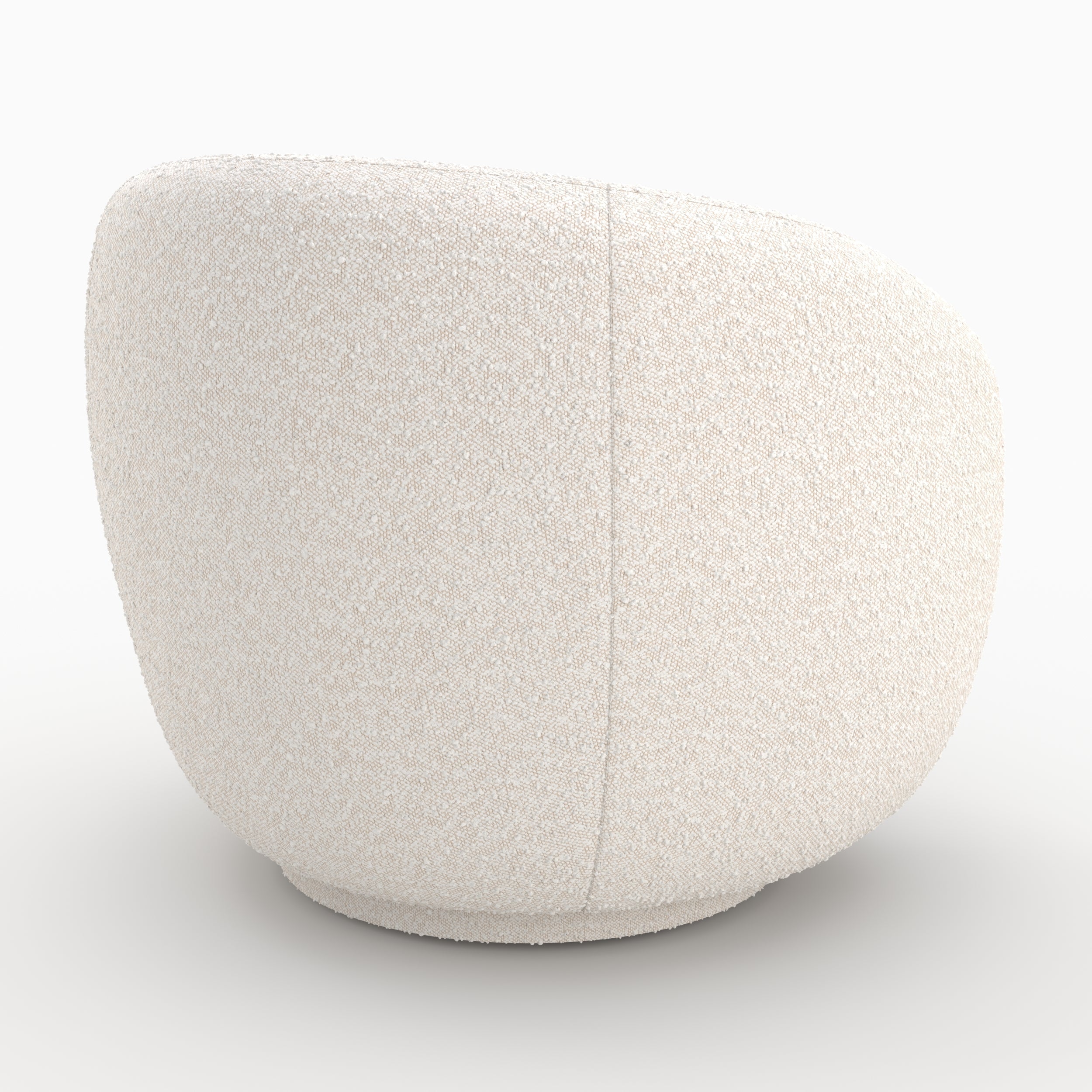 Naya - White Bouclé Fabric Armchair