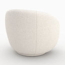 Fauteuil Naya en tissu bouclé blanc