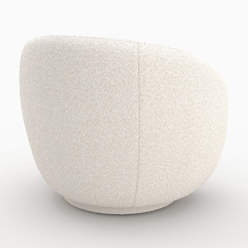 Fauteuil Naya en tissu bouclé blanc