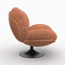 Fauteuil Ricci pivotant en tissu effet velours marron
