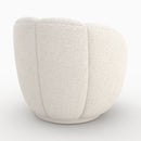 Fauteuil Ysé en tissu bouclé blanc