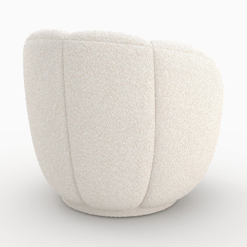 Fauteuil Ysé en tissu bouclé blanc