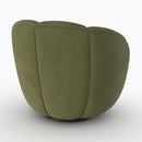 Fauteuil pivotant Ysé en velours vert olive foncé