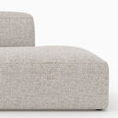 Canapé d'angle gauche modulable Hestia, tissu beige 4 places, 2 poufs