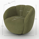 Fauteuil pivotant Ysé en velours vert olive foncé