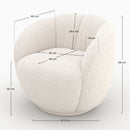 Fauteuil Ysé en tissu bouclé blanc