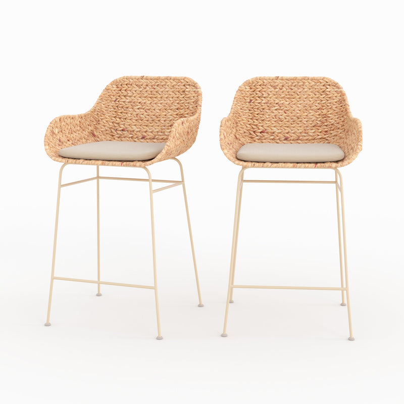 Lot de 2 chaises pour îlot central 66 cm Faro en matière naturelle