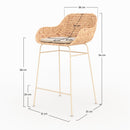 Lot de 2 chaises pour îlot central 66 cm Faro en matière naturelle