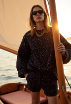 Short Eilish In Black Zodiac Print