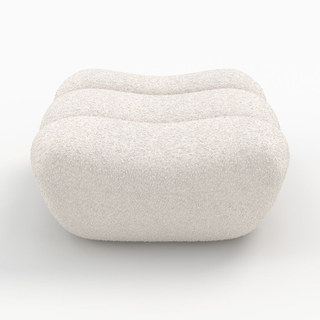 Teddy - Reposapiés de tela bouclé blanco