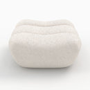 Pouf Teddy en tissu bouclé blanc