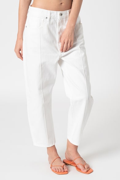 Blugi Relaxed Fit Cu Talie Inalta, Alb Murdar