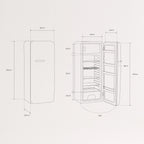 Retro Fridge 281L - Frigorífico Retro - Negro Tiradores Plata