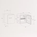 Retro Fridge 48L - Retro Refrigerator - Black with Silver Handles