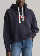 Gant - Hoodie Logo Rétro - Evening Blue - Femme