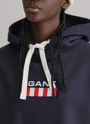 Gant - Hoodie Logo Rétro - Evening Blue - Femme