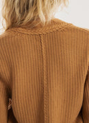 Gant - Cardigan Côtelé - Tan Brown - Femme