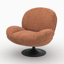 Fauteuil Ricci pivotant en tissu effet velours marron