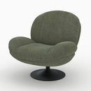 Fauteuil Ricci pivotant en tissu effet velours vert kaki