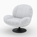 Fauteuil Ricci pivotant en tissu bouclé gris chiné