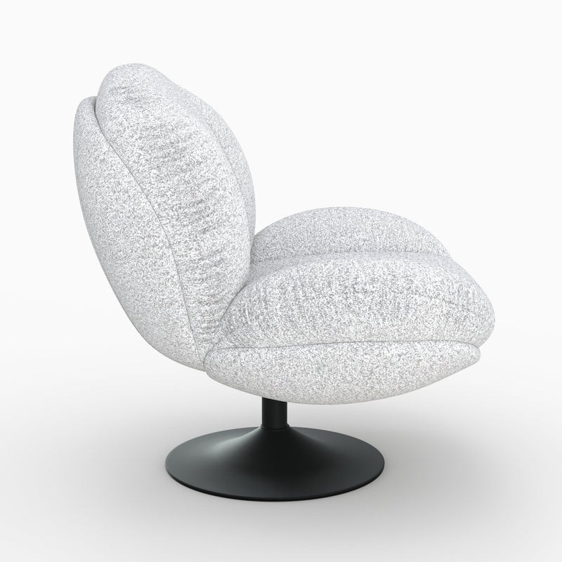 Fauteuil Ricci pivotant en tissu bouclé gris chiné