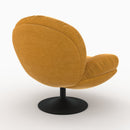 Fauteuil Ricci pivotant en tissu effet velours jaune moutarde