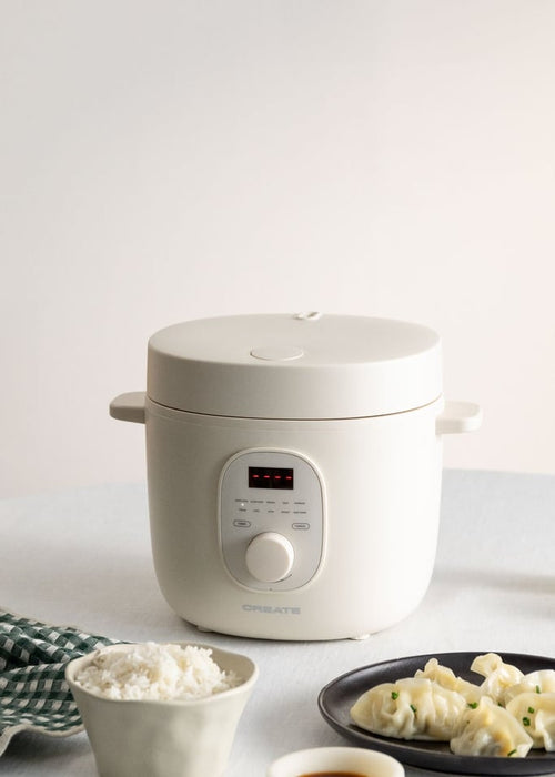 Rice Cooker Studio - Cuiseur À Riz Électrique 2L Avec Panier Vapeur - Blanc Cassé