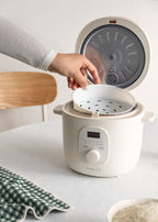 Rice Cooker Studio - 2L Electric Rice Cooker with Steaming Basket - Off-White