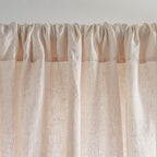Curtain - In Washed Linen With Pencil Pleat Heading - Sand Beige
