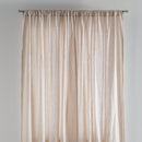 Curtain - En Lin Lavé À Galon Fronçeur - Beige Sable