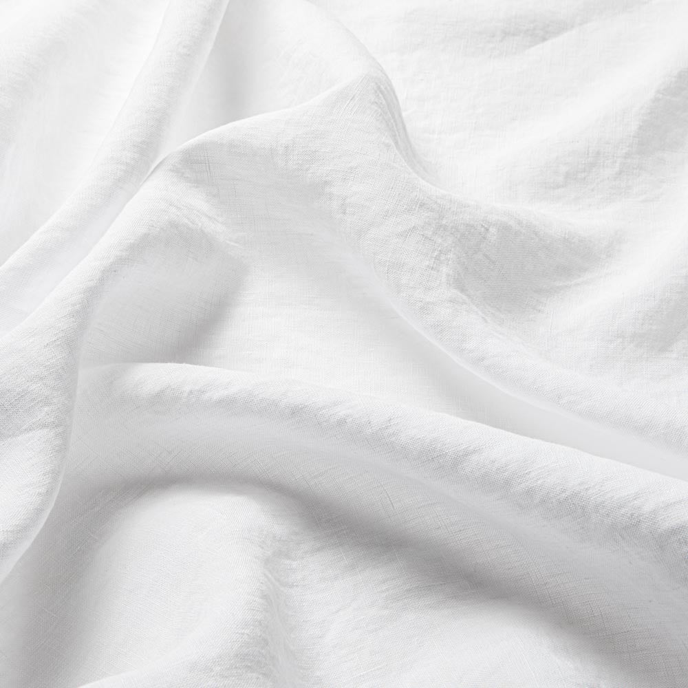 Cortina - De Lino Lavado Con Cinta Fruncidora - Blanco