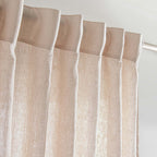 Curtain - In Washed Linen With Pencil Pleats - Sandy Beige