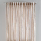 Curtain - In Washed Linen With Pencil Pleats - Sandy Beige