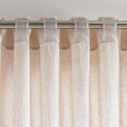 Curtain - In Washed Linen With Pencil Pleats - Sandy Beige