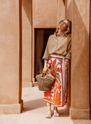 Riket Papagayo Red Long Skirt