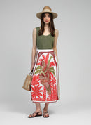 Riket Papagayo Red Long Skirt