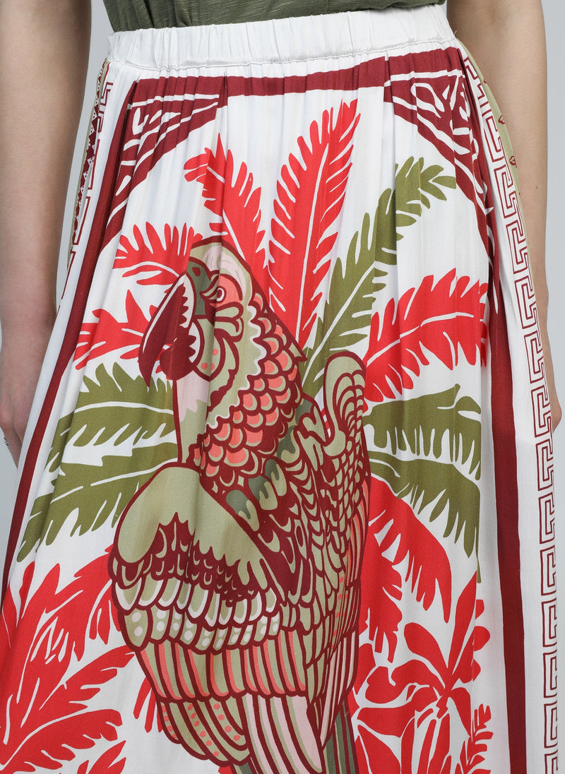 Riket Papagayo Red Long Skirt