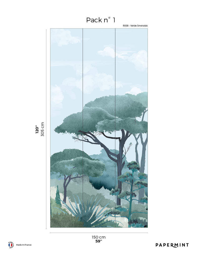 Mural Riviera La Spiaggia - Verde Smeraldo