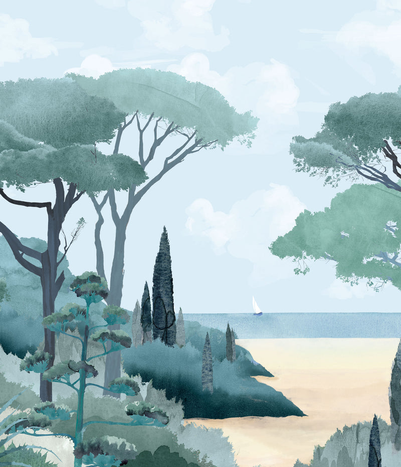 Mural Riviera La Spiaggia - Verde Smeraldo