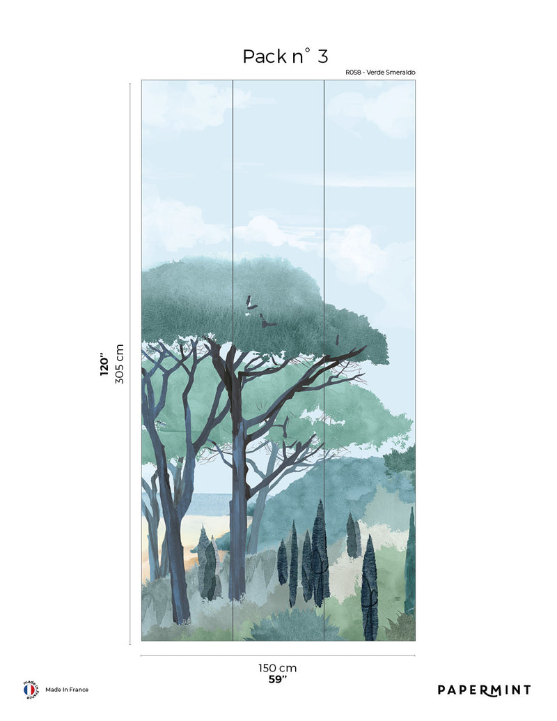 Mural Riviera La Spiaggia - Verde Smeraldo