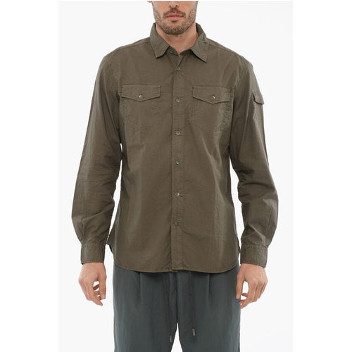 Rip-Stop Checked Shirt With Double Breast Pocket