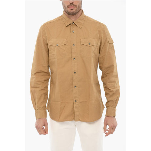 Rip-Stop Checked Shirt With Double Breast Pocket