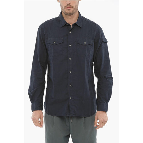 Rip-Stop Checked Shirt With Double Breast Pocket